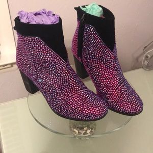 Hand-Made Swarovski Ankle Boots